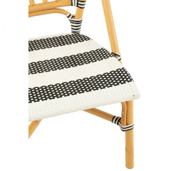 J-Line J Line chaises de repas Chaise Live Rotin Plastique Naturel Noir.