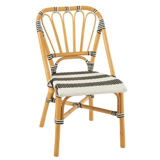 J Line Chaise Live Rotin Plastique Naturel Noir L47xB56xH85 cm JLine 51105 by Jolipa 51105.