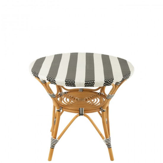 J-Line J Line tables a manger de repas Jolipa Table Live Rotin Plastique Naturel Noir.