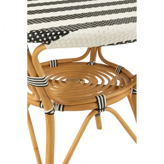 J-Line J Line tables a manger de repas Table Live Rotin Plastique Naturel Noir.