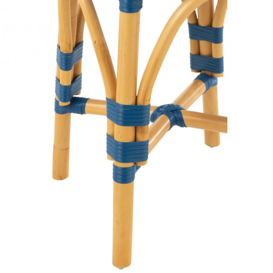 J-Line J Line tabourets ronds Jolipa Tabouret Live Rotin Plastique Naturel Bleu.