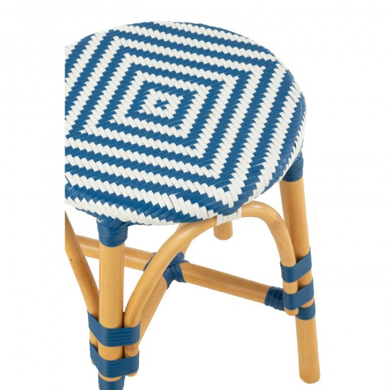 Jolipa Tabouret Live Rotin Plastique Naturel Bleu.