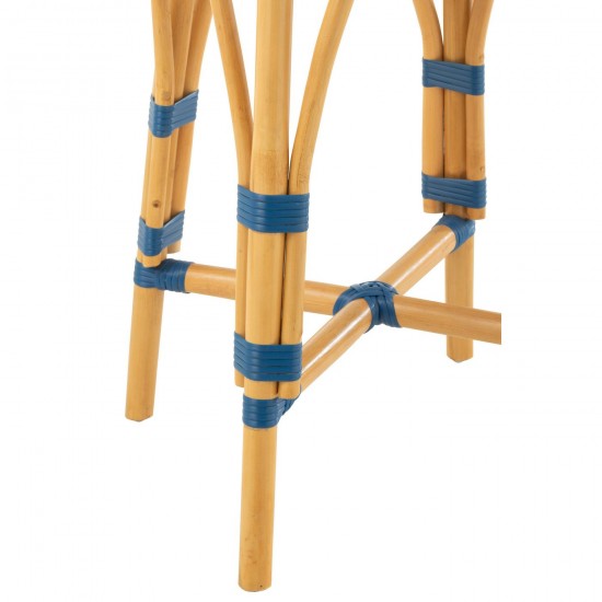 J-Line J Line chaises tabourets de bar Jolipa Tabouret De Bar Live Rotin Plastique Naturel Bleu.