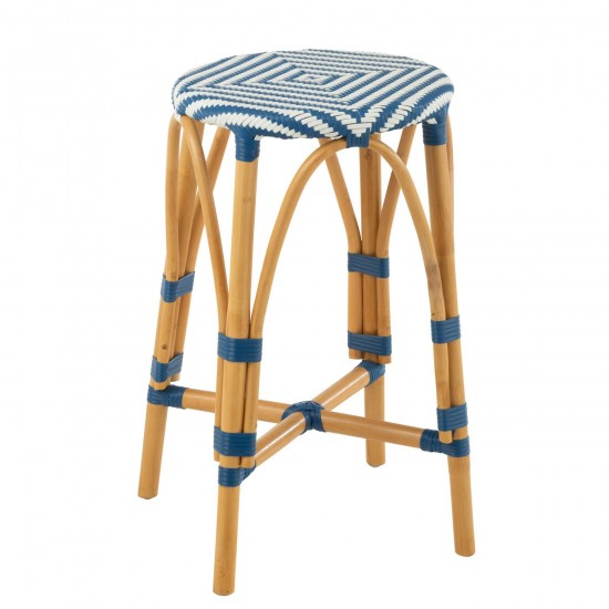 J Line Tabouret De Bar Live Rotin Plastique Naturel Bleu L38xB38xH65 cm JLine 51108 by Jolipa 51108.