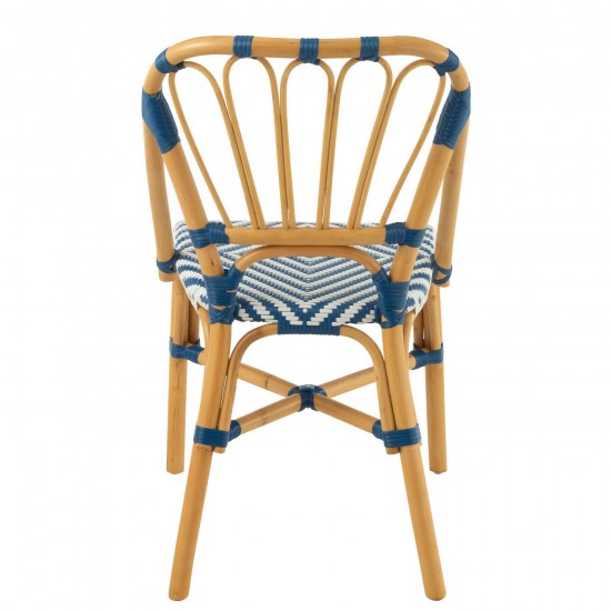 Jolipa Chaise Live Rotin Plastique Naturel Bleu.