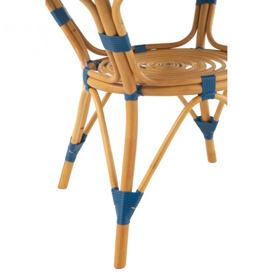 J-Line J Line tables a manger de repas Jolipa Table Live Rotin Plastique Naturel Bleu.