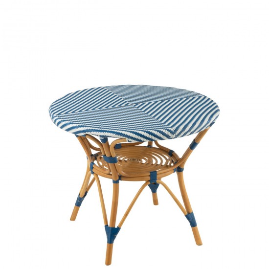 J Line Table Live Rotin Plastique Naturel Bleu L89xB90xH75 cm JLine 51110 by Jolipa 51110.