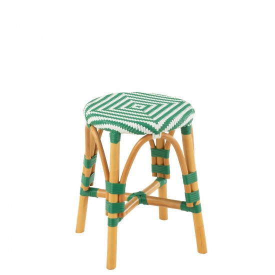 J Line Tabouret Live Rotin Plastique Naturel Vert L33xB33xH45 cm JLine 51111 by Jolipa 51111.