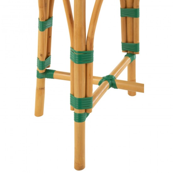 J-Line J Line chaises tabourets de bar Jolipa Tabouret De Bar Rotin Plastique Naturel Vert.