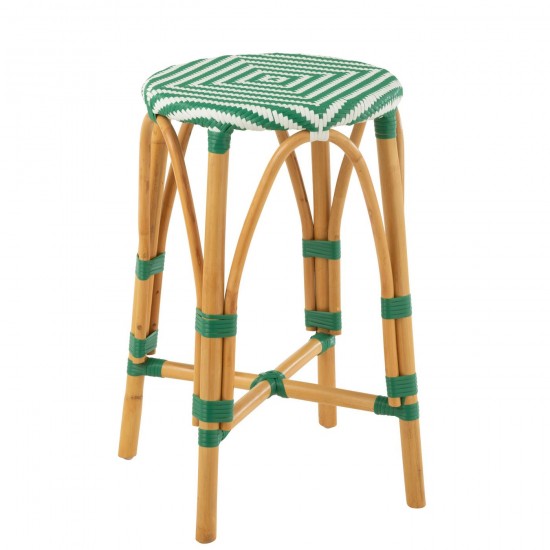 J Line Tabouret De Bar Rotin Plastique Naturel Vert L38xB38xH65 cm JLine 51112 by Jolipa 51112.