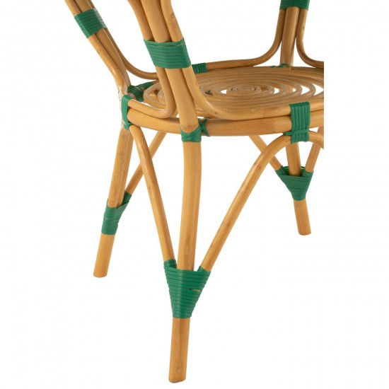 J-Line J Line tables a manger de repas Jolipa Table Live Rotin Plastique Naturel Vert.