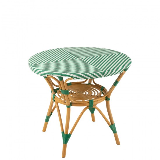 J Line Table Live Rotin Plastique Naturel Vert L89xB90xH75 cm JLine 51114 by Jolipa 51114.