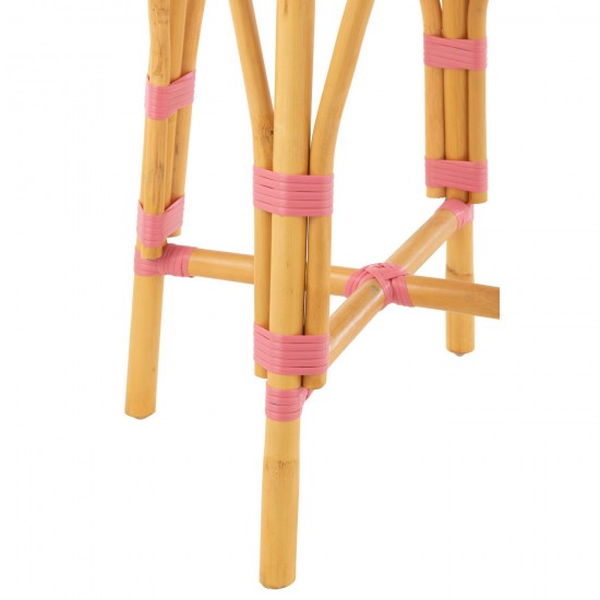 J-Line J Line chaises tabourets de bar Jolipa Tabouret De Bar Live Rotin Plastique Naturel Rose.