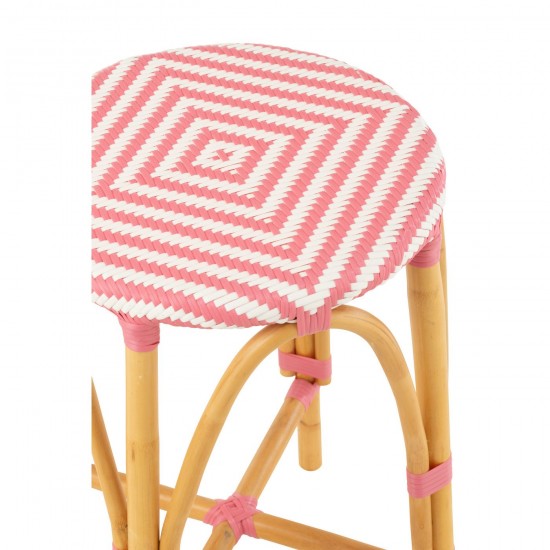 Jolipa Tabouret De Bar Live Rotin Plastique Naturel Rose.