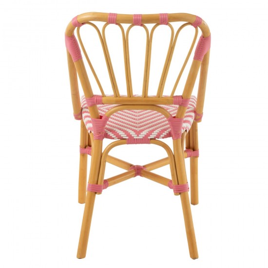 Jolipa Chaise Live Rotin Plastique Naturel Rose.