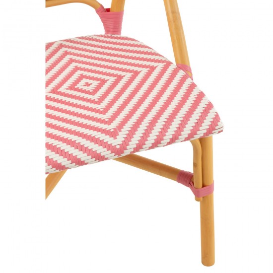 J-Line J Line chaises de repas Chaise Live Rotin Plastique Naturel Rose.