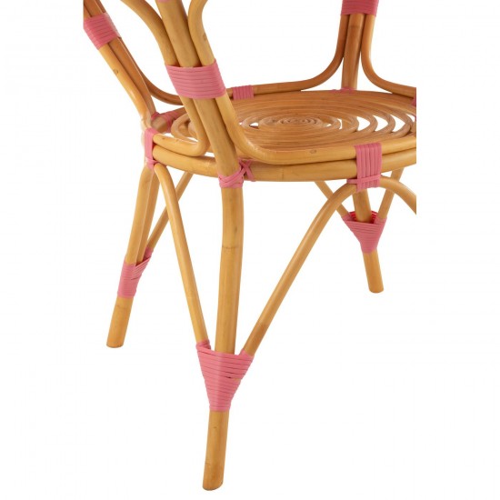 J-Line J Line tables a manger de repas Jolipa Table Live Rotin Plastique Naturel Rose.