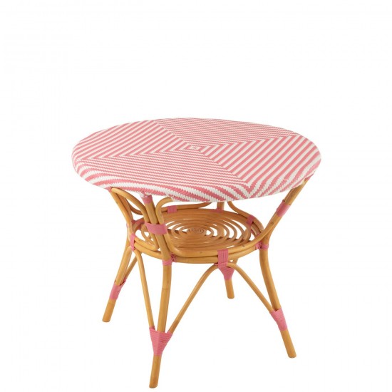 J Line Table Live Rotin Plastique Naturel Rose L89xB90xH75 cm JLine 51118 by Jolipa 51118.