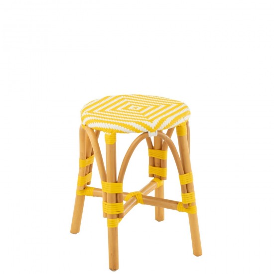 J Line Tabouret Live Rotin Plastique Naturel Jaune L33xB33xH45 cm JLine 51119 by Jolipa 51119.