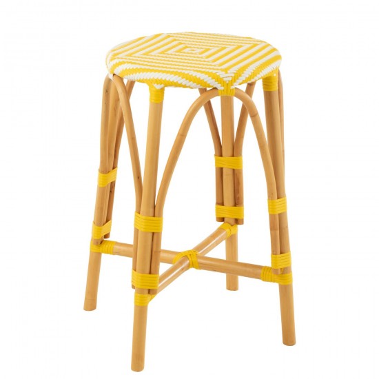 J Line Tabouret De Bar Live Rotin Plastique Naturel Jaune L38xB38xH65 cm JLine 51120 by Jolipa 51120.