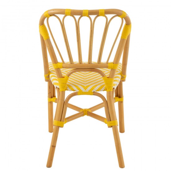 Jolipa Chaise Live Rotin Plastique Naturel Jaune.