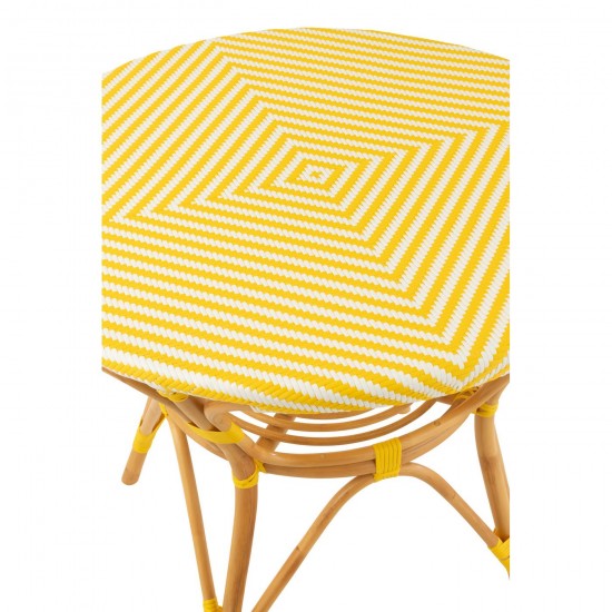 Jolipa Table Live Rotin Plastique Naturel Jaune.