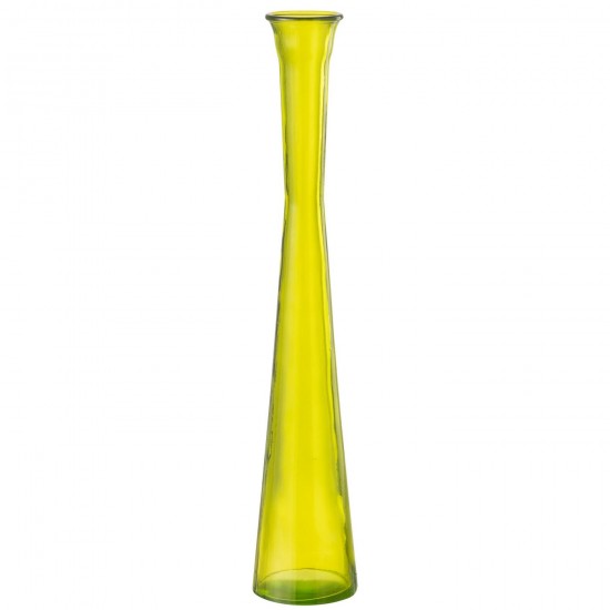 J Line Vase Tube Glass Yellow L10xB10xH51 cm JLine 51206 by Jolipa 51206.