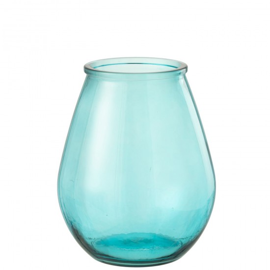 J Line Vase Egg Glass Aqua Large L29xB29xH36 cm JLine 51212 by Jolipa 51212.