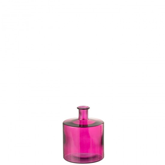 J Line Vase Bottle Glass Pink Small L21xB21xH26 cm JLine 51235 by Jolipa 51235.