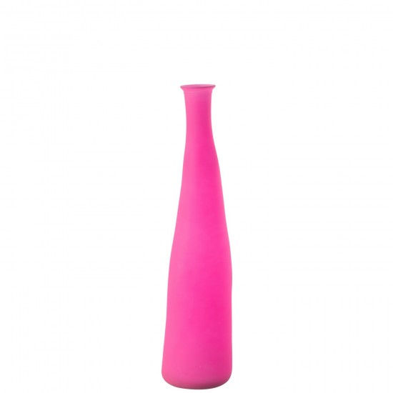 J Line Vase Bottle Glass Neon Pink Small L18xB18xH80 cm JLine 51248 by Jolipa 51248.