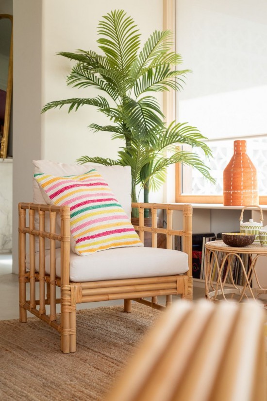 J-Line J Line coussins Coussin Cocoon Lignes Coton Mix.