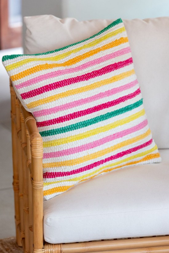Jolipa Coussin Cocoon Lignes Coton Mix.