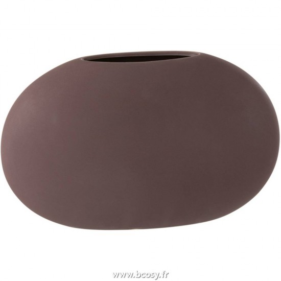 J Line Vase Ovale Plat Ceramique Mauve Fonce 28 JLine 5127 by Jolipa 5127.