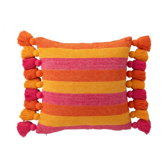 J Line Coussin Lignes + Floches Coton Mix L50xB50xH15 cm JLine 51274 by Jolipa 51274.