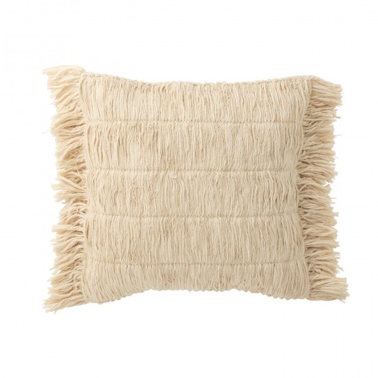 J Line Coussin Breeze Franges Coton Creme L50xB50xH15 cm JLine 51279 by Jolipa 51279.