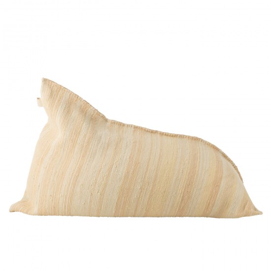 J-Line J Line poufs Jolipa Pouf Breeze Lignes Coton Recycle Creme Saumon.