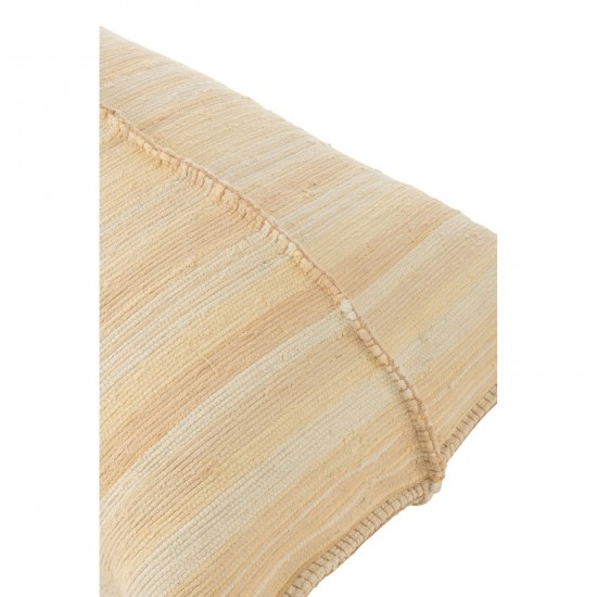 J-Line J Line poufs Pouf Breeze Lignes Coton Recycle Creme Saumon.