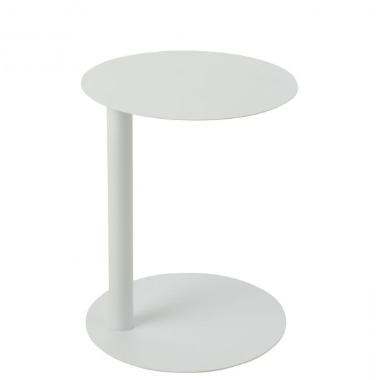 J-Line J Line tables d appoint bouts de canapé Jolipa Table Appoint Ronde Metal Blanc.
