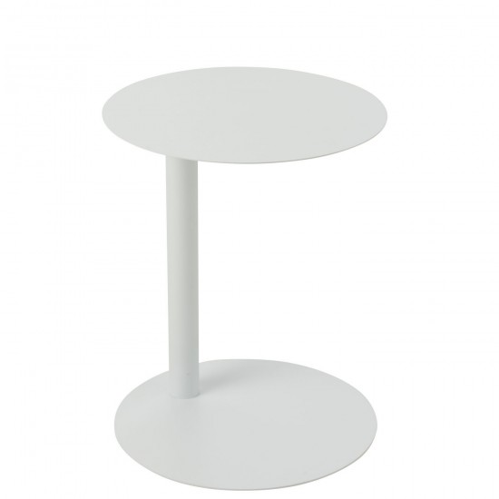 J Line Table Appoint Ronde Metal Blanc L40xB40xH50 cm JLine 51332 by Jolipa 51332.