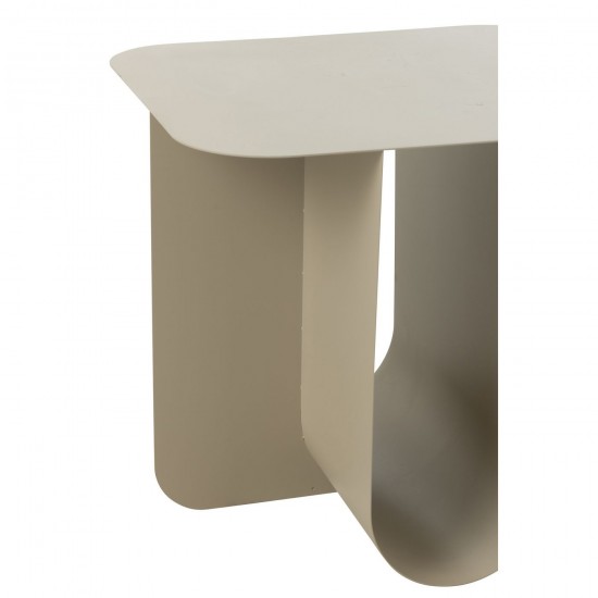 Jolipa Table Appoint Carree Metal Beige.