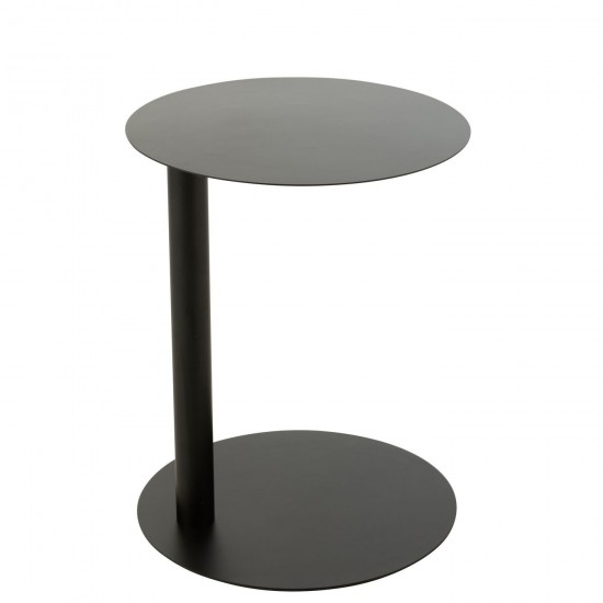 J-Line J Line tables d appoint bouts de canapé Jolipa Table Appoint Ronde Metal Noir.