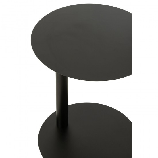 J-Line J Line tables d appoint bouts de canapé Table Appoint Ronde Metal Noir.