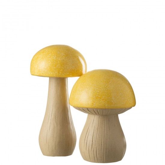 J Line Set 2 Champignon Exterieur Mgo Jaune L27xB27xH38 cm JLine 51375 by Jolipa 51375.