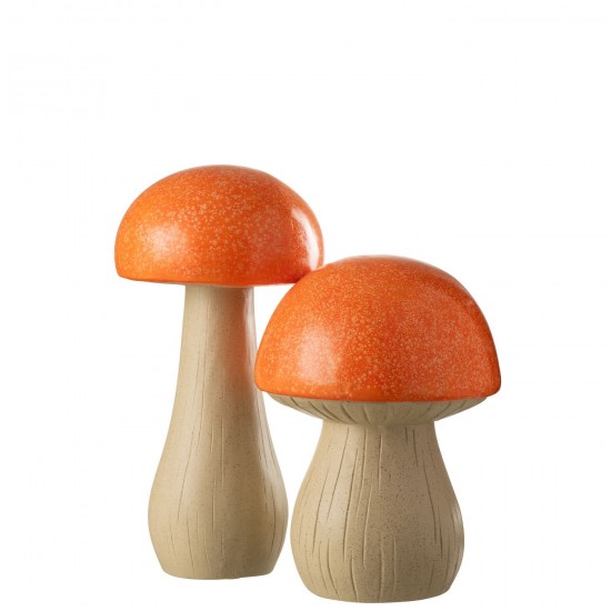 J Line Set 2 Champignon Exterieur Mgo Orange L27xB27xH38 cm JLine 51382 by Jolipa 51382.