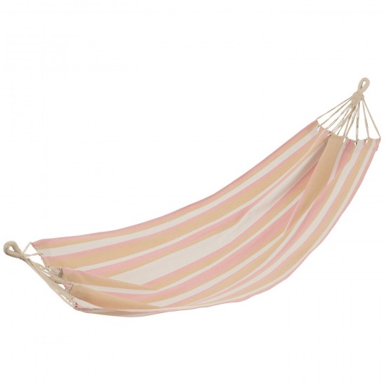 J Line Hamac Rayures Coton Polyester Blanc Beige Rose L200xB100 cm JLine 51591 by Jolipa 51591.
