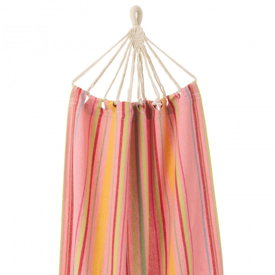 J-Line J Line hamacs avec corde Jolipa Hamac Rayures Coton Polyester Rose Mix.
