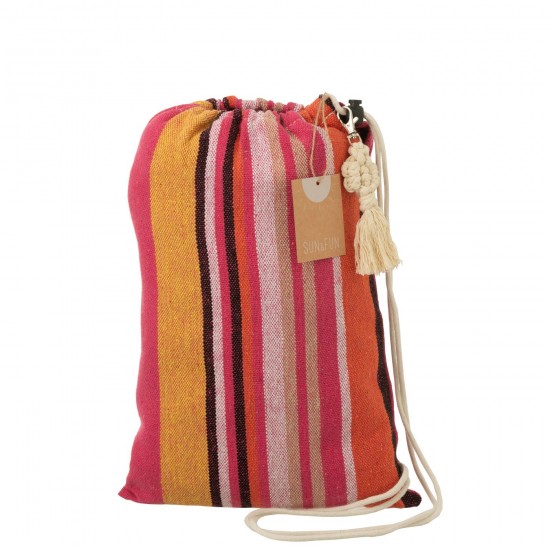 Jolipa Hamac Rayures Coton Polyester Rose Vif Mix.