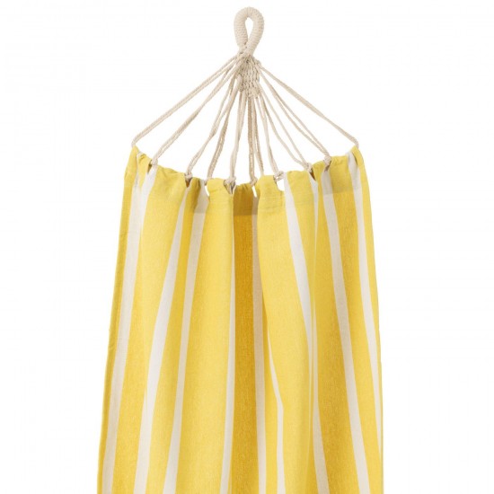 J-Line J Line hamacs avec corde Jolipa Hamac Rayures Coton Polyester Jaune Vif Blanc.