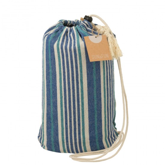 Jolipa Hamac Rayures Coton Polyester Bleu Blanc.