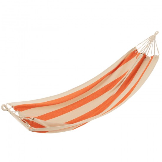 J Line Hamac Grandes Rayures Coton Polyester Orange Ecru L200xB100 cm JLine 51604 by Jolipa 51604.